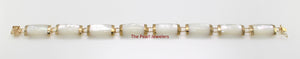 14k Yellow Gold 8 Segments Mother of Pearl Bracelet with “Joy” Clasp