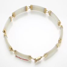 Load image into Gallery viewer, 14k Yellow Gold 8 Segments Mother of Pearl Bracelet with “Joy” Clasp