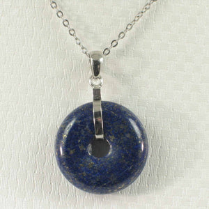 Elegant Blue Lapis Donut Pendant