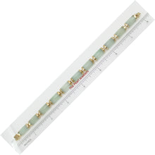 Load image into Gallery viewer, 14k Yellow Gold “Joy” Clasp 11 Segments Celadon Green Jade Bracelet