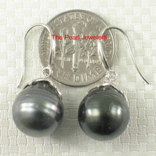 Load image into Gallery viewer, Embed Diamonds &amp; Tahitian Pearl Dangle Earrings – 14k White Gold