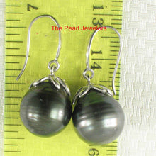 Load image into Gallery viewer, Embed Diamonds &amp; Tahitian Pearl Dangle Earrings – 14k White Gold