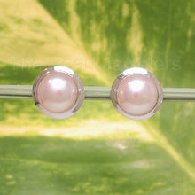 Load image into Gallery viewer, AAA 7 mm High Luster Natural Peach Cultured Pearl Encircle Stud Earrings – White Gold