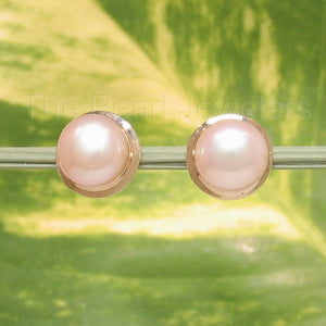 AAA 7 mm High Luster Natural Pink Cultured Pearl Encircle Stud Earrings