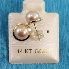 Load image into Gallery viewer, AAA 7 mm High Luster Natural Pink Cultured Pearl Encircle Stud Earrings
