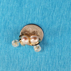 AAA 7 mm High Luster Natural Pink Cultured Pearl Encircle Stud Earrings