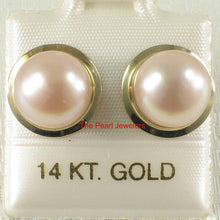 Load image into Gallery viewer, AAA 9–9.5 mm High Luster Pink-Peach Cultured Pearl Encircle Stud Earrings