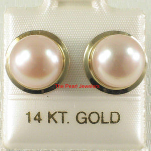 AAA 9–9.5 mm High Luster Pink-Peach Cultured Pearl Encircle Stud Earrings