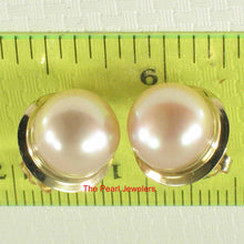 Load image into Gallery viewer, AAA 9–9.5 mm High Luster Pink-Peach Cultured Pearl Encircle Stud Earrings