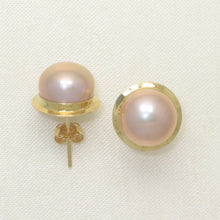 Load image into Gallery viewer, AAA 9–9.5 mm High Luster Pink-Peach Cultured Pearl Encircle Stud Earrings