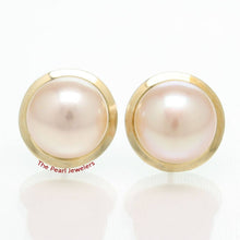 Load image into Gallery viewer, AAA 9–9.5 mm High Luster Pink-Peach Cultured Pearl Encircle Stud Earrings