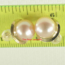 Load image into Gallery viewer, AAA 9–9.5 mm High Luster Pink-Peach Cultured Pearl Encircle Stud Earrings