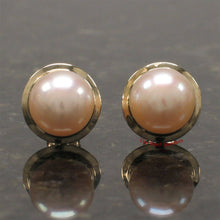 Load image into Gallery viewer, AAA 9–9.5 mm High Luster Pink-Peach Cultured Pearl Encircle Stud Earrings