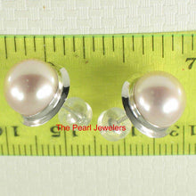 Load image into Gallery viewer, 14kw AAA 9–9.5 mm High Luster Natural Peach Cultured Pearl Encircle Stud Earrings