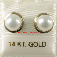 Load image into Gallery viewer, AAA 7 mm High Luster White Cultured Pearl Encircle Stud Earrings