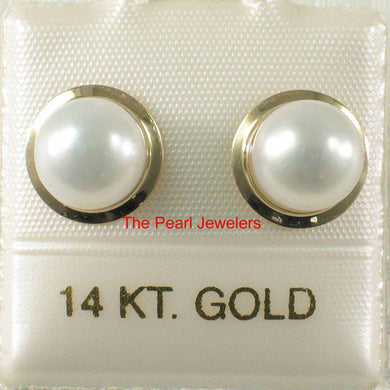 AAA 7 mm High Luster White Cultured Pearl Encircle Stud Earrings