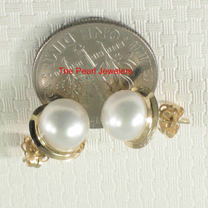 AAA 7 mm High Luster White Cultured Pearl Encircle Stud Earrings