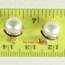 Load image into Gallery viewer, AAA 7 mm High Luster White Cultured Pearl Encircle Stud Earrings