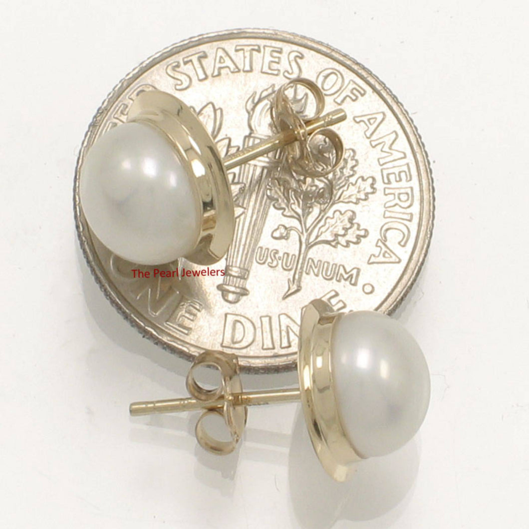 AAA 7 mm High Luster White Cultured Pearl Encircle Stud Earrings