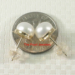AAA 7 mm High Luster White Cultured Pearl Encircle Stud Earrings