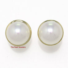 Load image into Gallery viewer, AAA 9–9.5 mm High Luster White Cultured Pearl Encircle Stud Earrings –14k