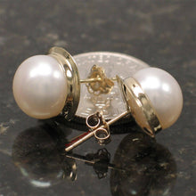 Load image into Gallery viewer, AAA 9–9.5 mm High Luster White Cultured Pearl Encircle Stud Earrings –14k