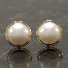Load image into Gallery viewer, AAA 9–9.5 mm High Luster White Cultured Pearl Encircle Stud Earrings –14k