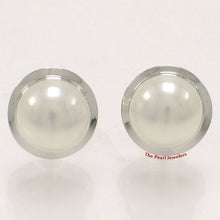 Load image into Gallery viewer, AAA 7 mm High Luster White Cultured Pearl Encircle Stud Earrings – White Gold