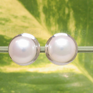 AAA 9–9.5 mm High Luster White Cultured Pearl Encircle Stud Earrings –White Gold