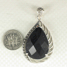 Load image into Gallery viewer, Faceted Blue Sandstone Sterling Silver Pendant