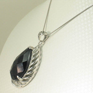 Faceted Blue Sandstone Sterling Silver Pendant
