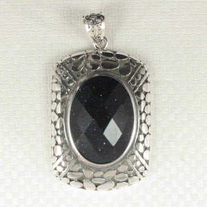 Faceted Oval Blue Sandstone Pendant