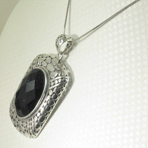Faceted Oval Blue Sandstone Pendant