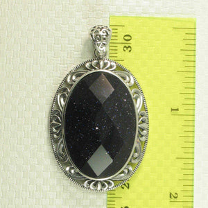 Faceted Oval Blue Sandstone Pendant