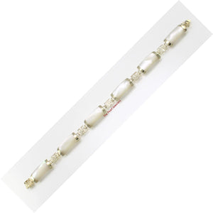 14k Yellow Gold Five Good Luck Partitions & Six Mother of Pearl Segments Bracelet