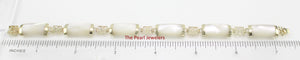 14k Yellow Gold Five Good Luck Partitions & Six Mother of Pearl Segments Bracelet