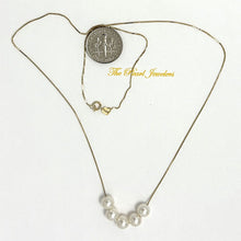 Load image into Gallery viewer, Floating Five Pearl Necklace in 14k Yellow Gold