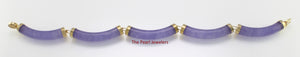 14k Yellow Gold “Joy” Clasp 5 Segments Lavender Jade Bracelet