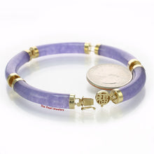Load image into Gallery viewer, 14k Yellow Gold “Joy” Clasp 5 Segments Lavender Jade Bracelet