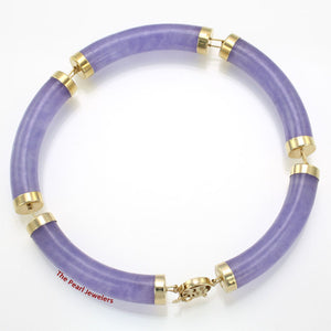 14k Yellow Gold “Joy” Clasp 5 Segments Lavender Jade Bracelet
