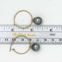 Load image into Gallery viewer, Flower Cup Tahitian Pearl Hoop Earrings – 14k Yellow Gold