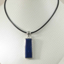 Load image into Gallery viewer, Genuine Blue Lapis Lazuli Sterling Silver Pendant Necklace