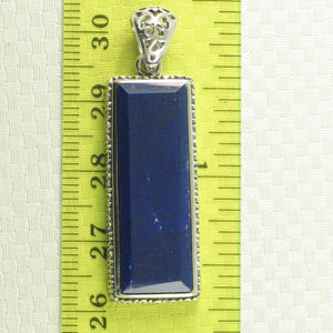 Genuine Blue Lapis Lazuli Sterling Silver Pendant Necklace