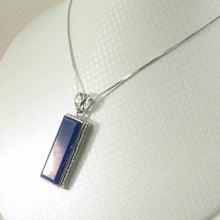 Load image into Gallery viewer, Genuine Blue Lapis Lazuli Sterling Silver Pendant Necklace
