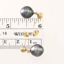 Load image into Gallery viewer, Genuine Tahitian Pearl Drop Stud Earrings – 14k Yellow Gold