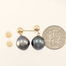 Load image into Gallery viewer, Genuine Tahitian Pearl Drop Stud Earrings – 14k Yellow Gold