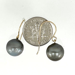 Gold-Filled Baroque Tahitian Pearl Fish-Hook Earrings