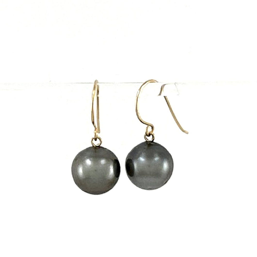 Gold-Filled Baroque Tahitian Pearl Fish-Hook Earrings