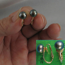 Load image into Gallery viewer, 14k Gold-Filled Clip-On Black-Gray Freshwater Pearl Earrings