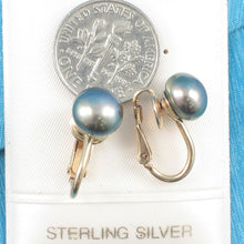 Load image into Gallery viewer, 14k Gold-Filled Clip-On Black-Gray Freshwater Pearl Earrings